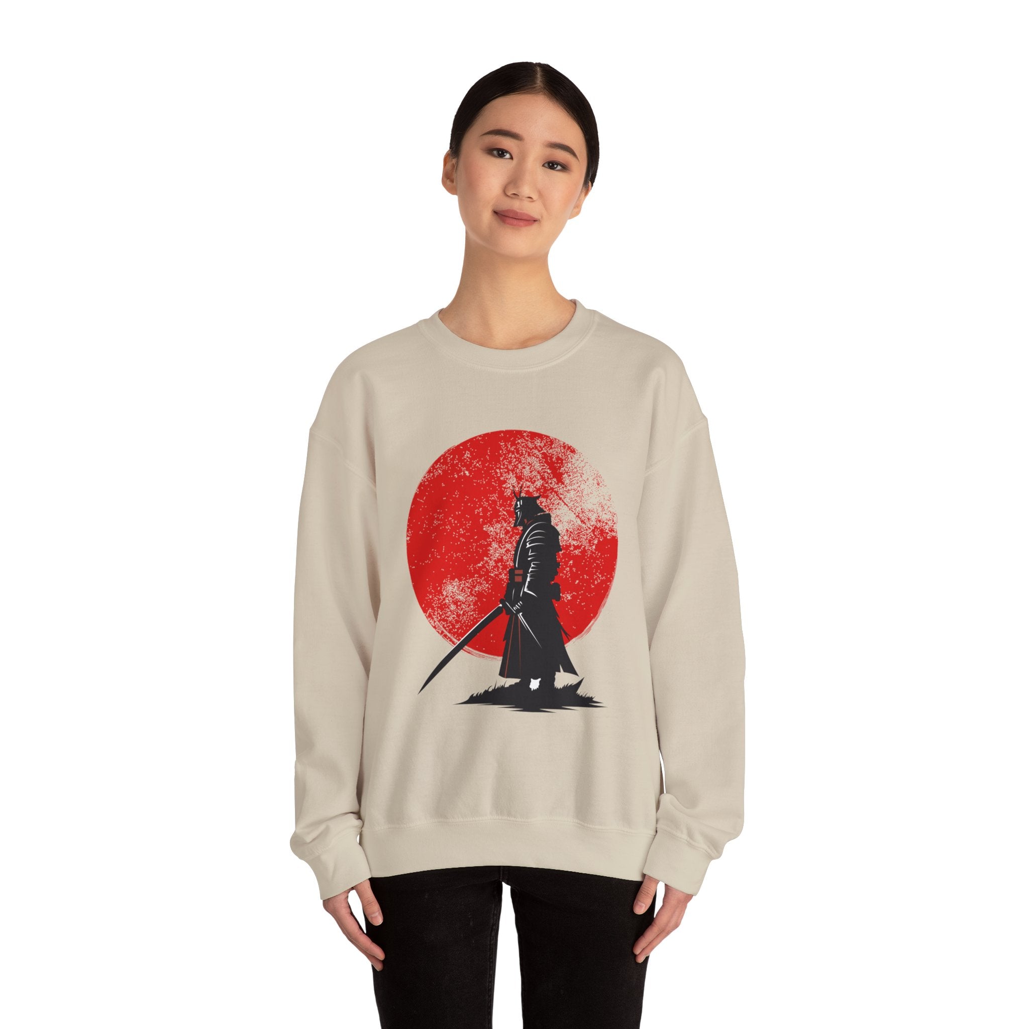 Samurai Style Crewneck Sweatshirt, Cozy Oversized Sweatshirt