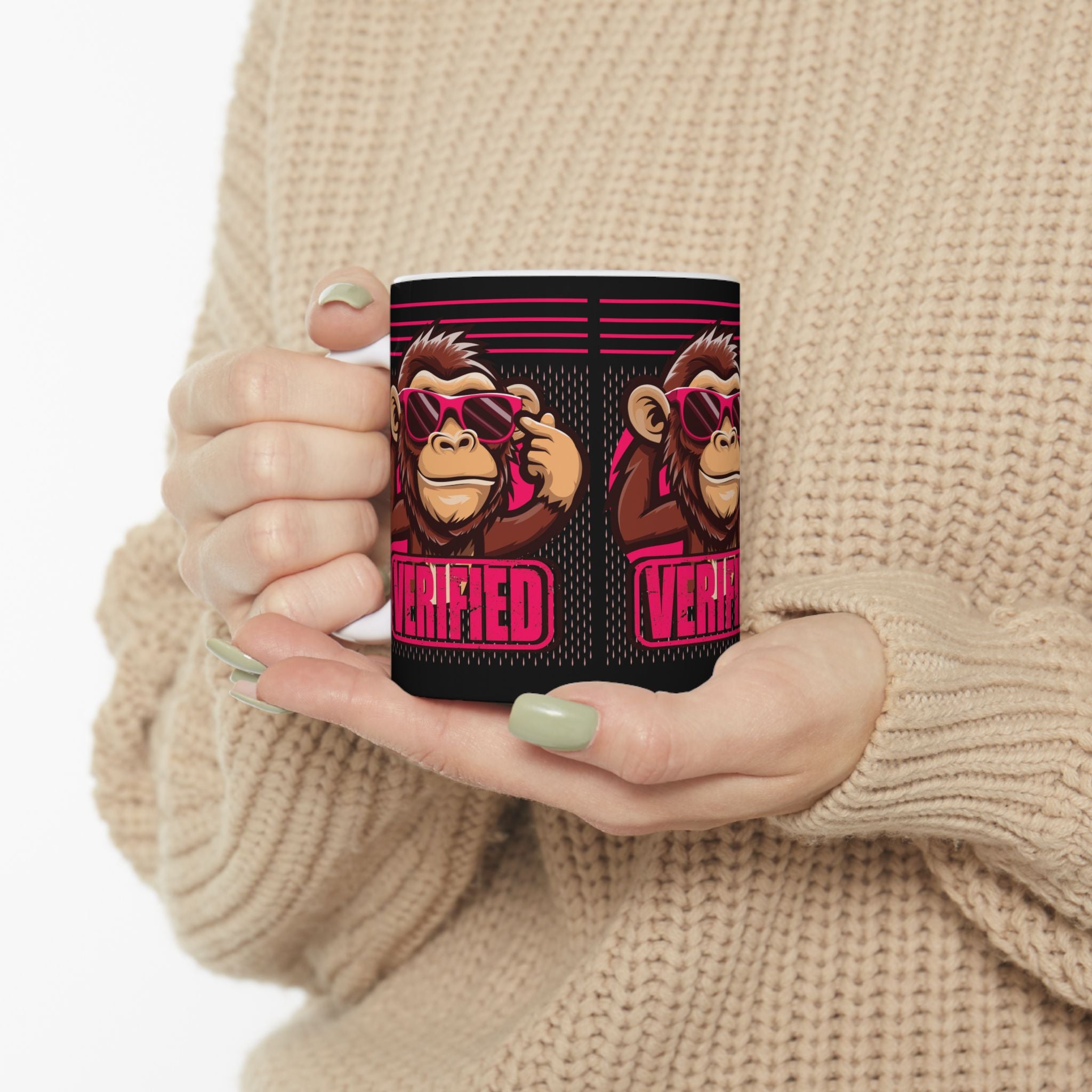 Verified Monkey Ceramic Mug - Fun Gift for Animal Lovers