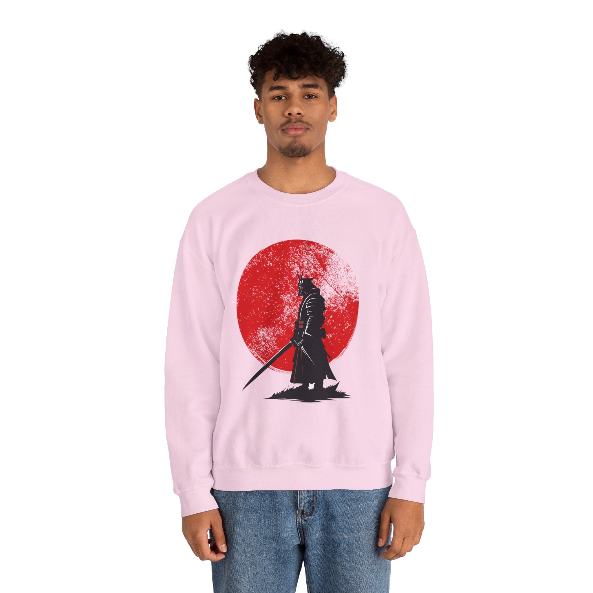 Samurai Style Crewneck Sweatshirt, Cozy Oversized Sweatshirt