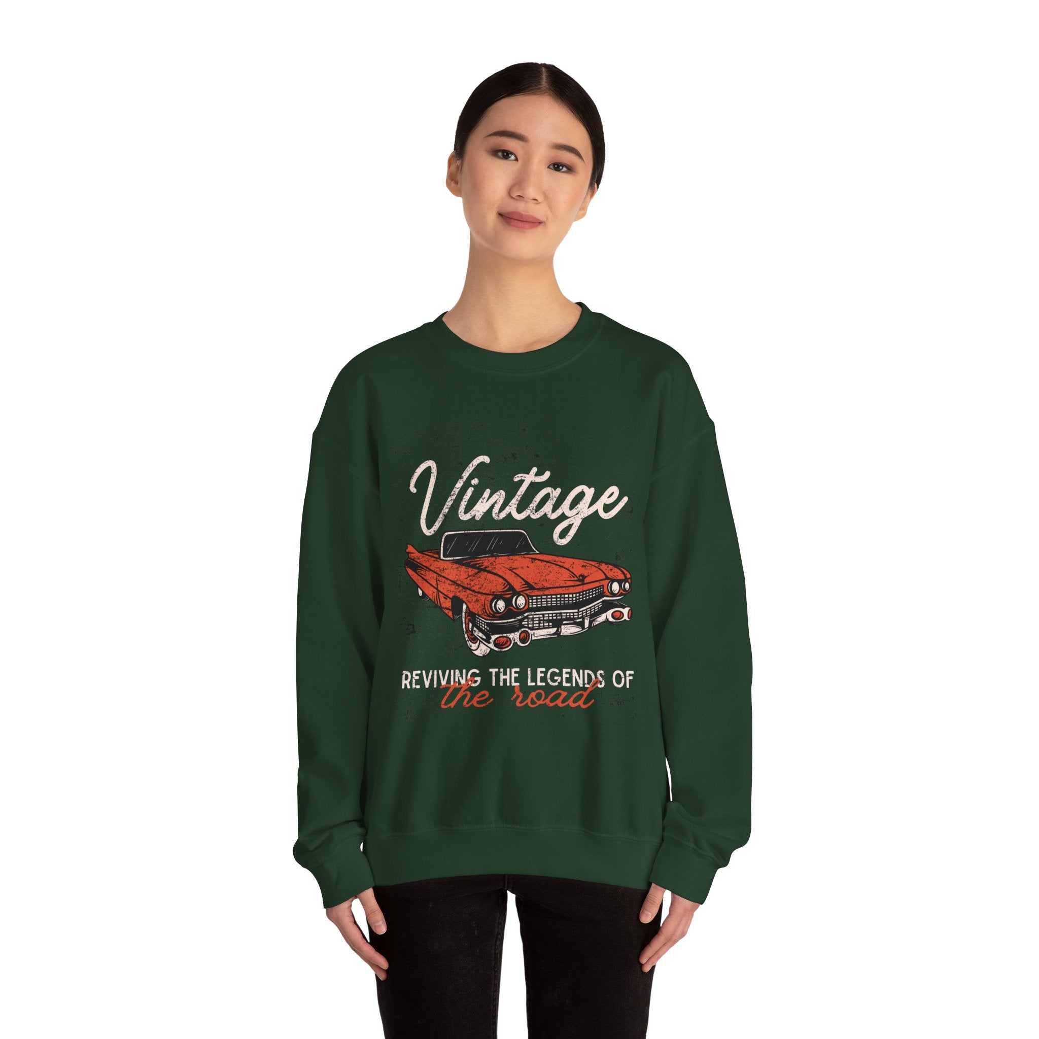 Vintage Car Crewneck Sweatshirt, Retro Apparel