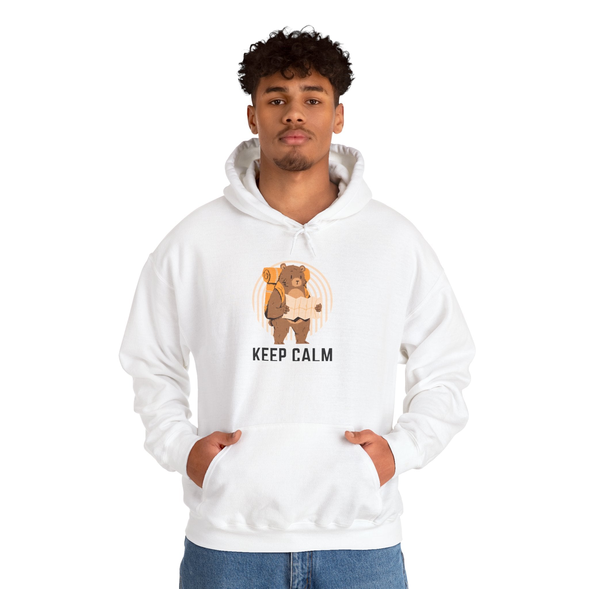 Keep Calm Bear Hoodie - Cozy Sweatshirt for Animal Lovers