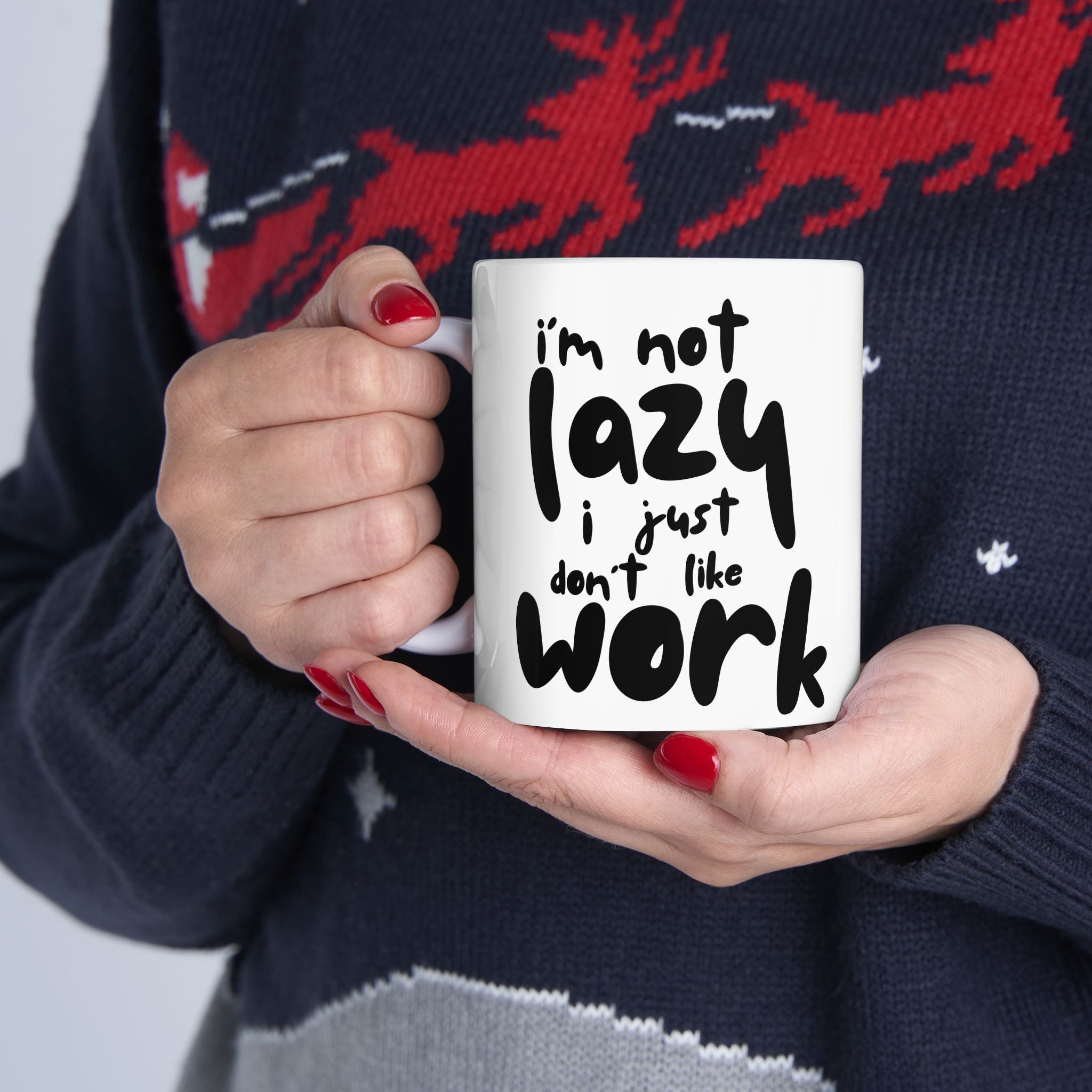 Lazy Humor Ceramic Mug, Funny Coffee Cup for Home Office
