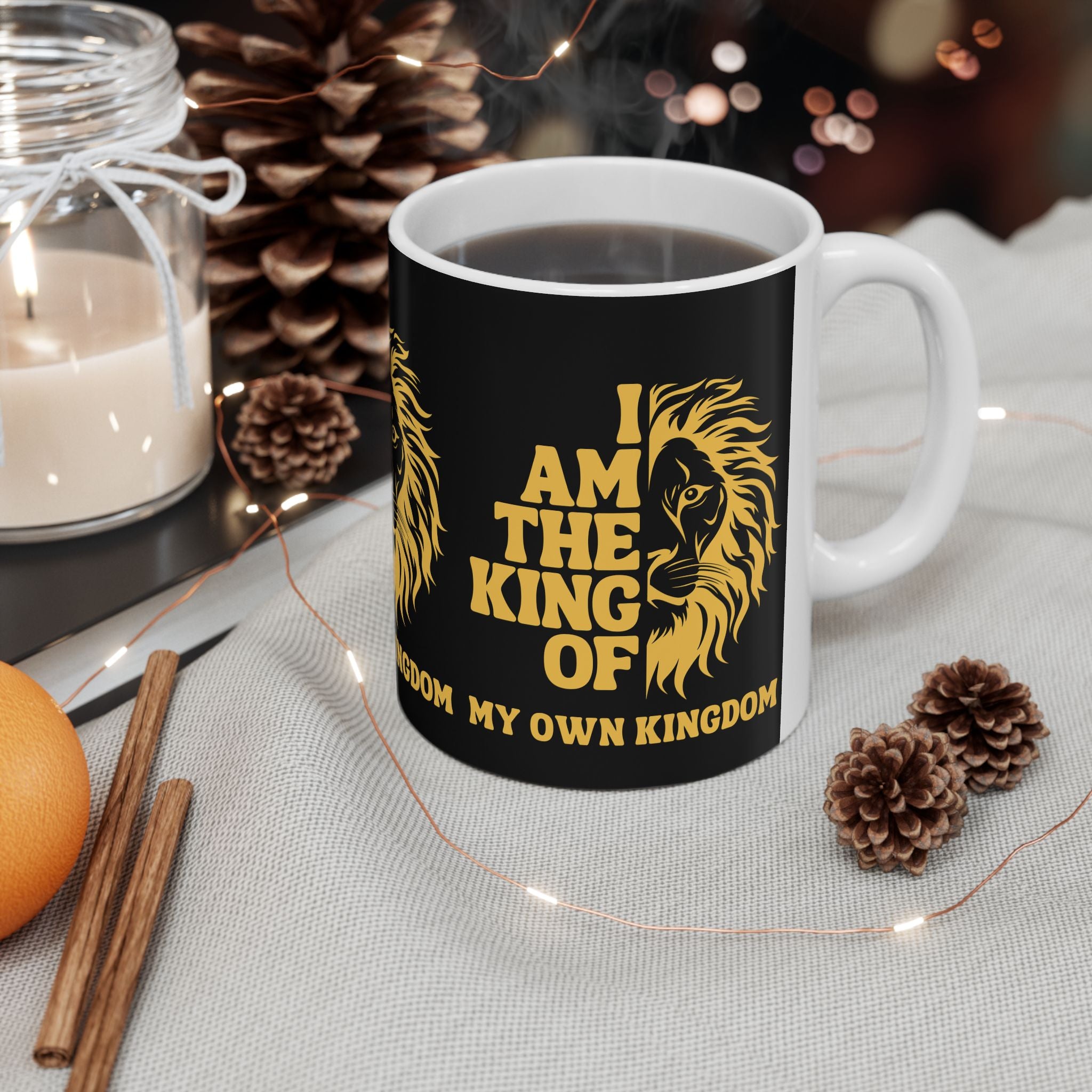 Majestic Lion Mug - I Am The King Of My Own Kingdom
