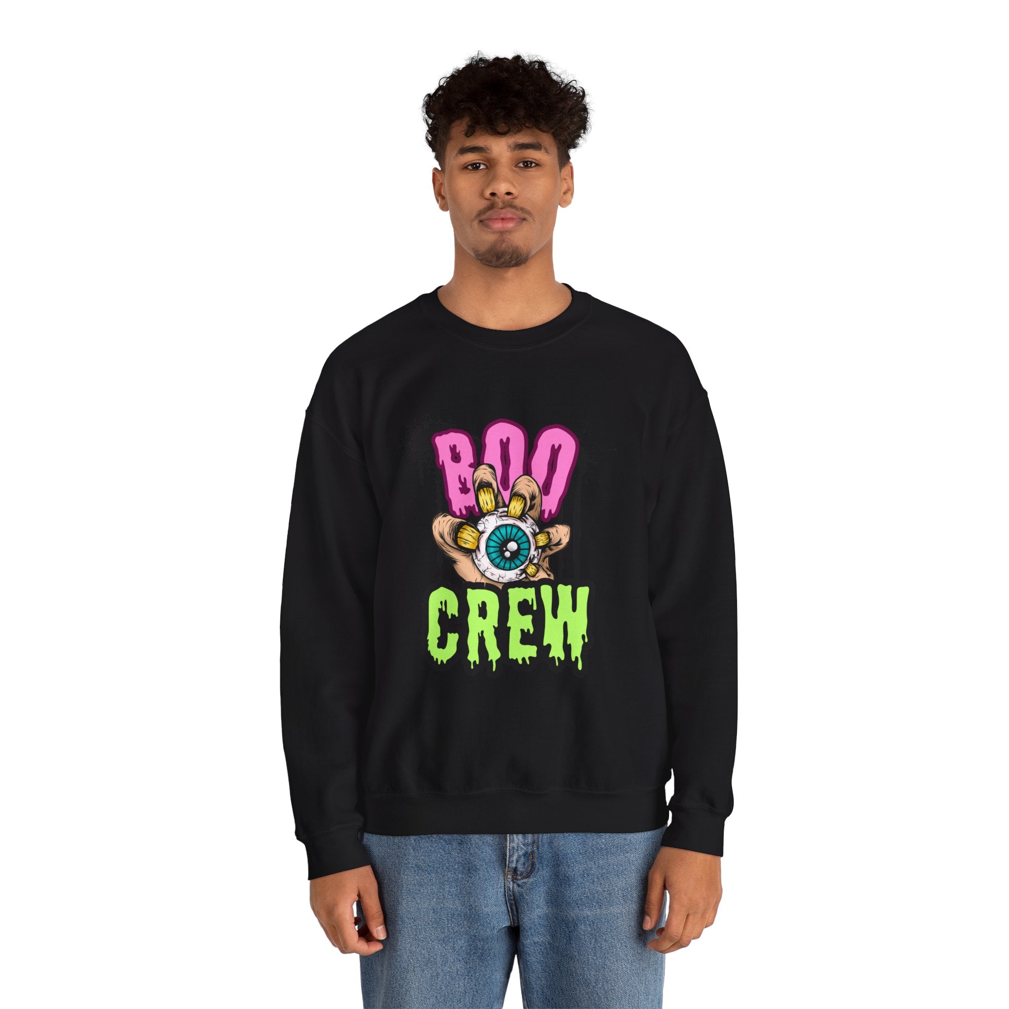 Halloween Boo Crew Sweatshirt, Unisex Halloween Apparel Spooky Crewneck