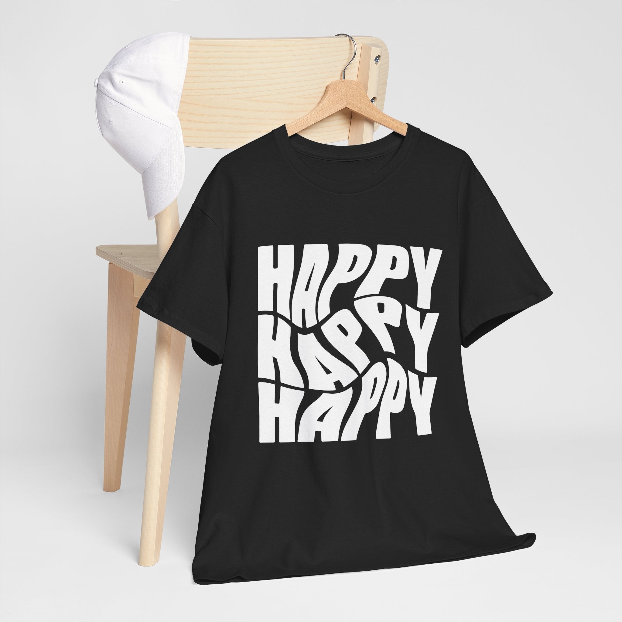 Happy Vibe Unisex Heavy Cotton Tee, Casual Wear
