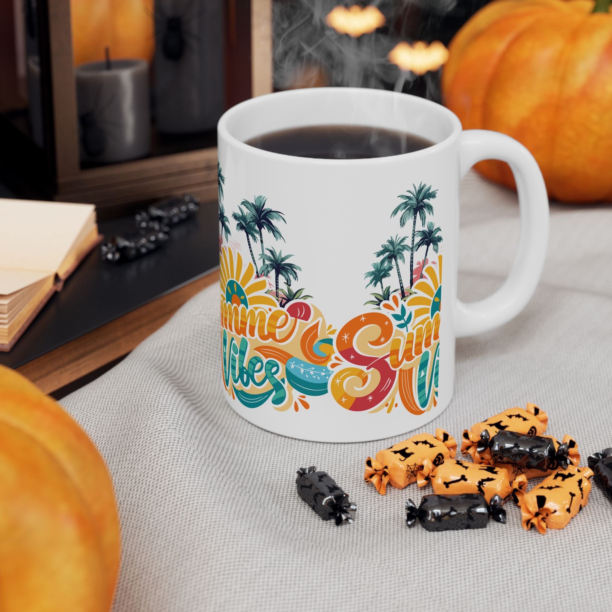 Summer Vibes Ceramic Mug | Tropical Coffee Cup