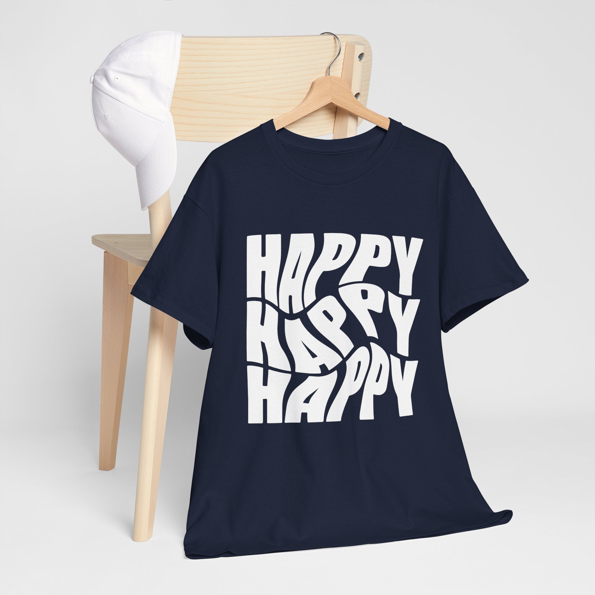 Happy Vibe Unisex Heavy Cotton Tee, Casual Wear