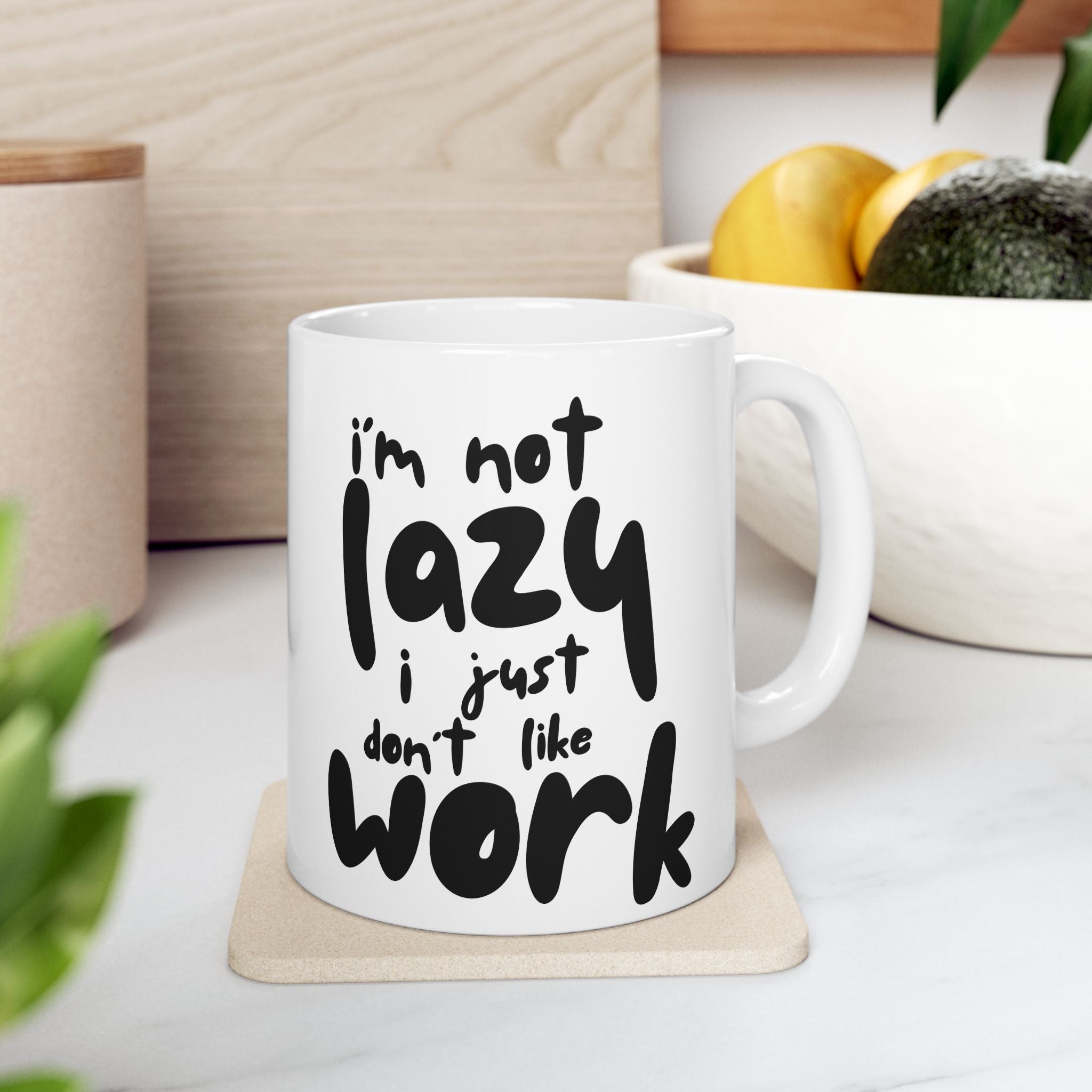 Lazy Humor Ceramic Mug, Funny Coffee Cup for Home Office