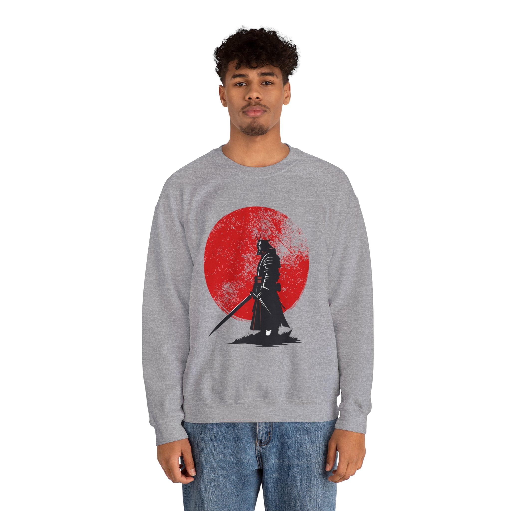 Samurai Style Crewneck Sweatshirt, Cozy Oversized Sweatshirt