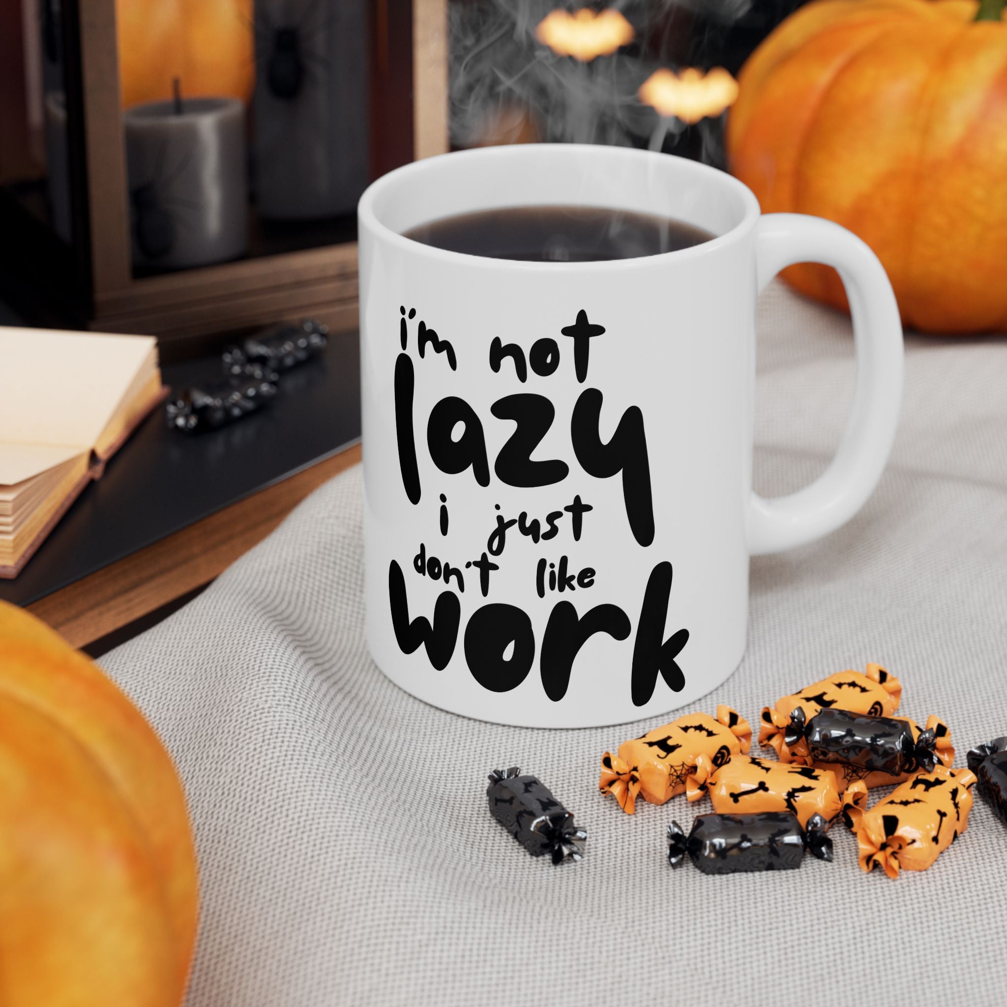 Lazy Humor Ceramic Mug, Funny Coffee Cup for Home Office