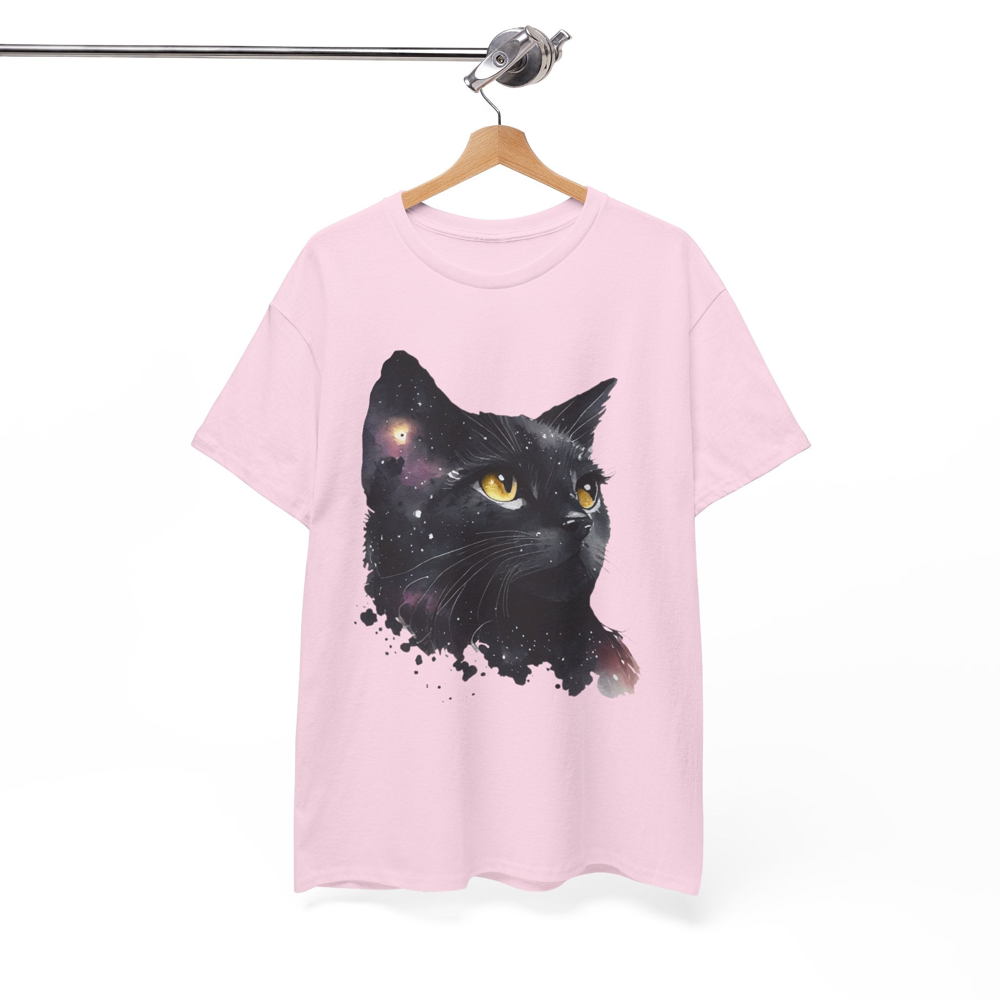 Galaxy Cat Unisex Heavy Cotton Tee, Cute Cat T-Shirt