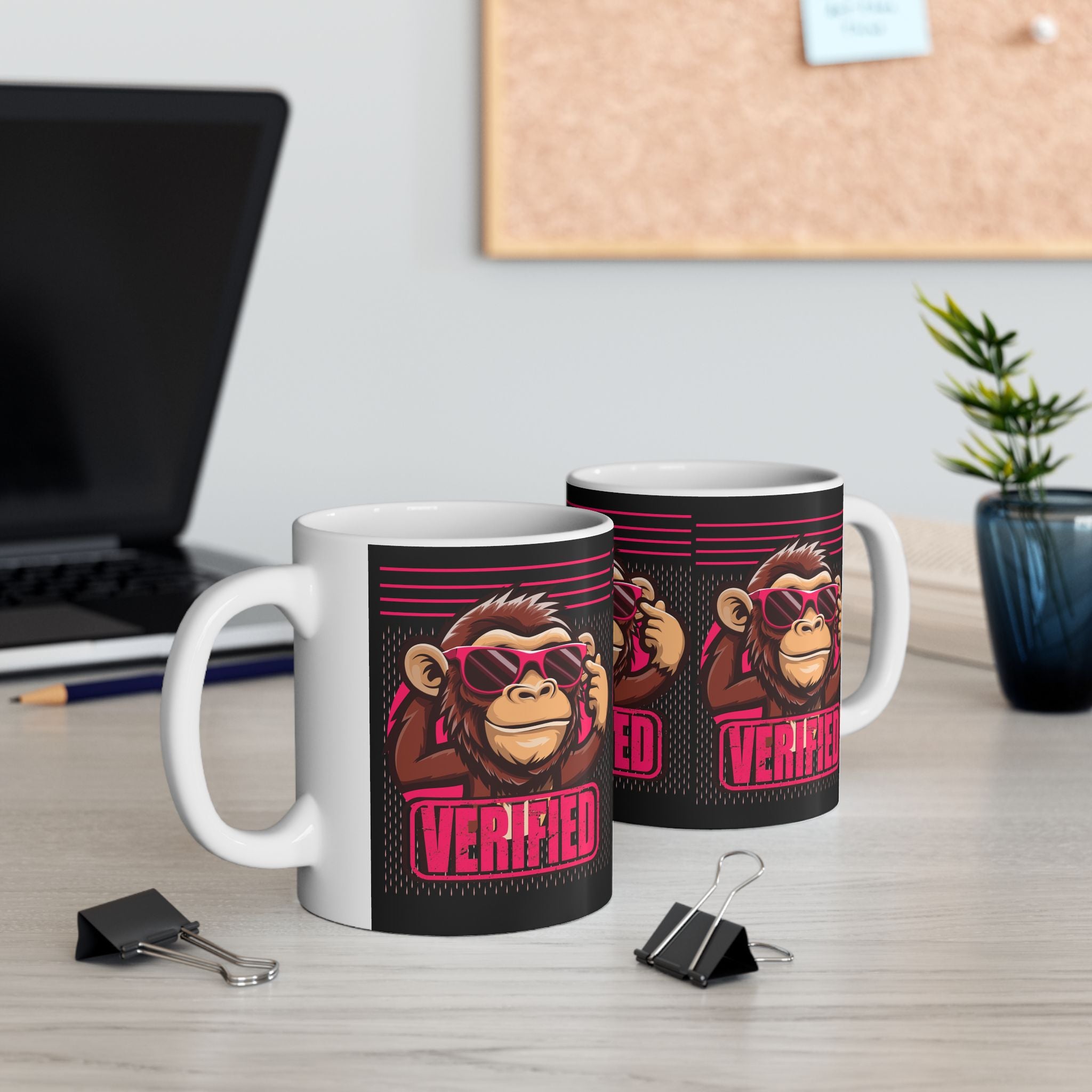 Verified Monkey Ceramic Mug - Fun Gift for Animal Lovers