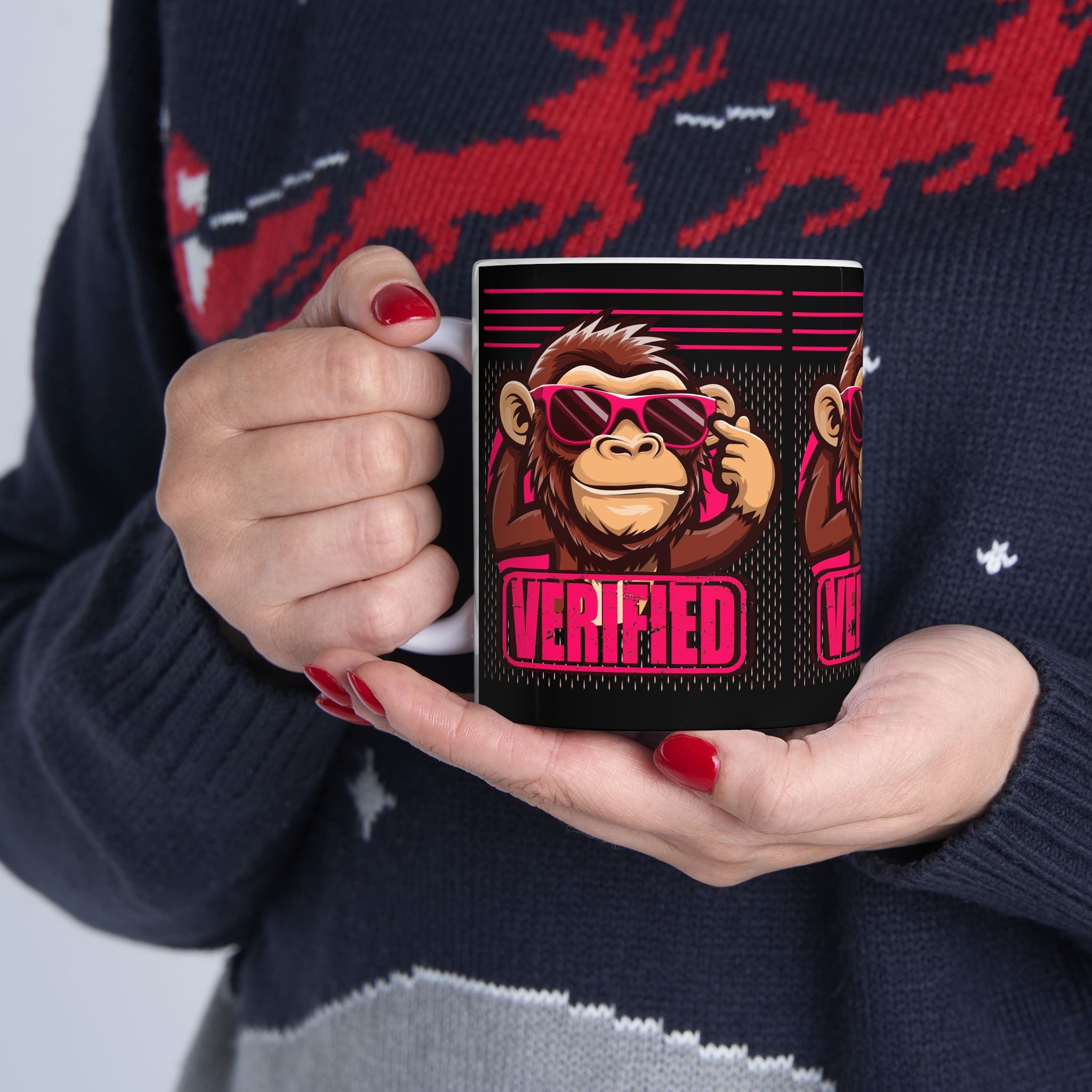 Verified Monkey Ceramic Mug - Fun Gift for Animal Lovers