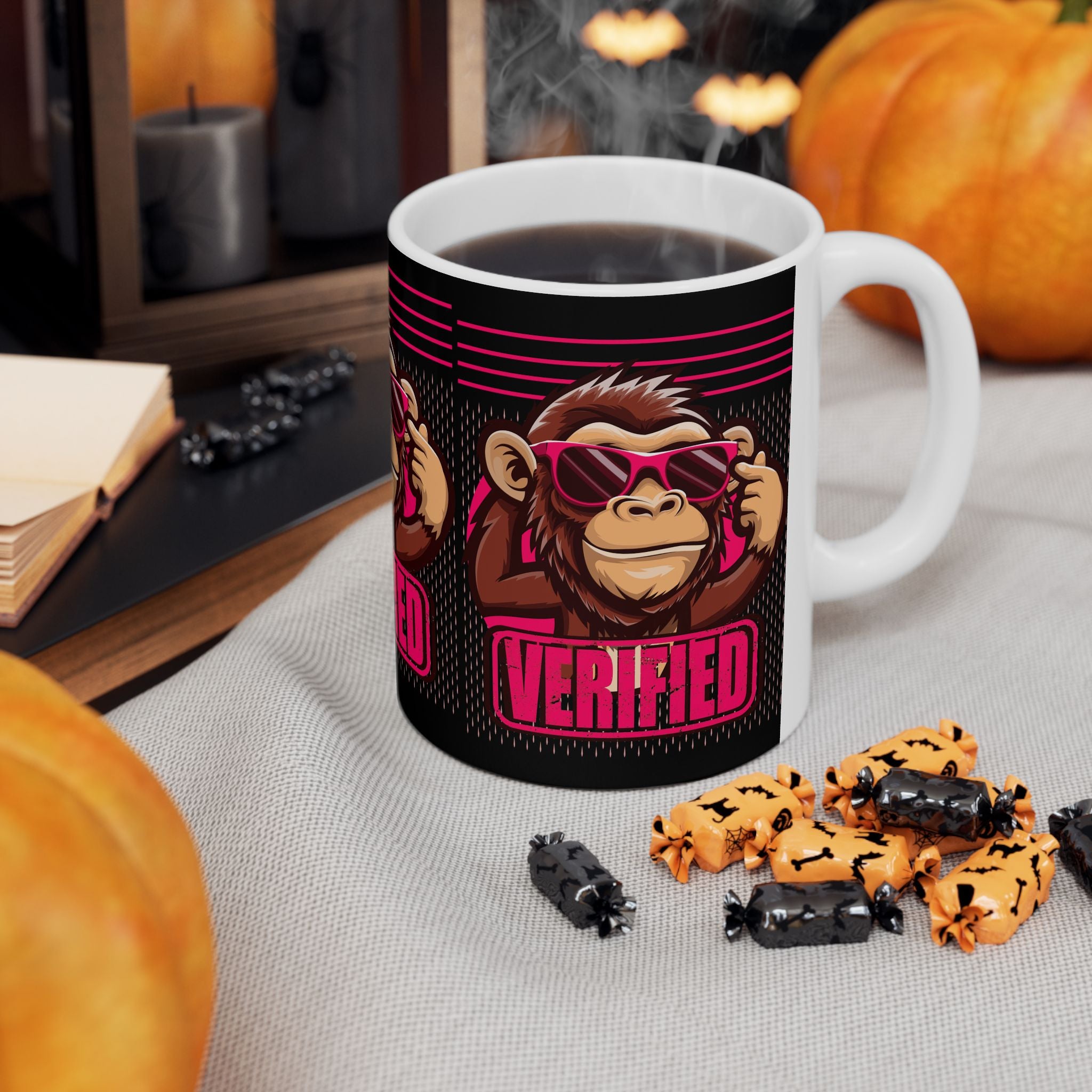 Verified Monkey Ceramic Mug - Fun Gift for Animal Lovers