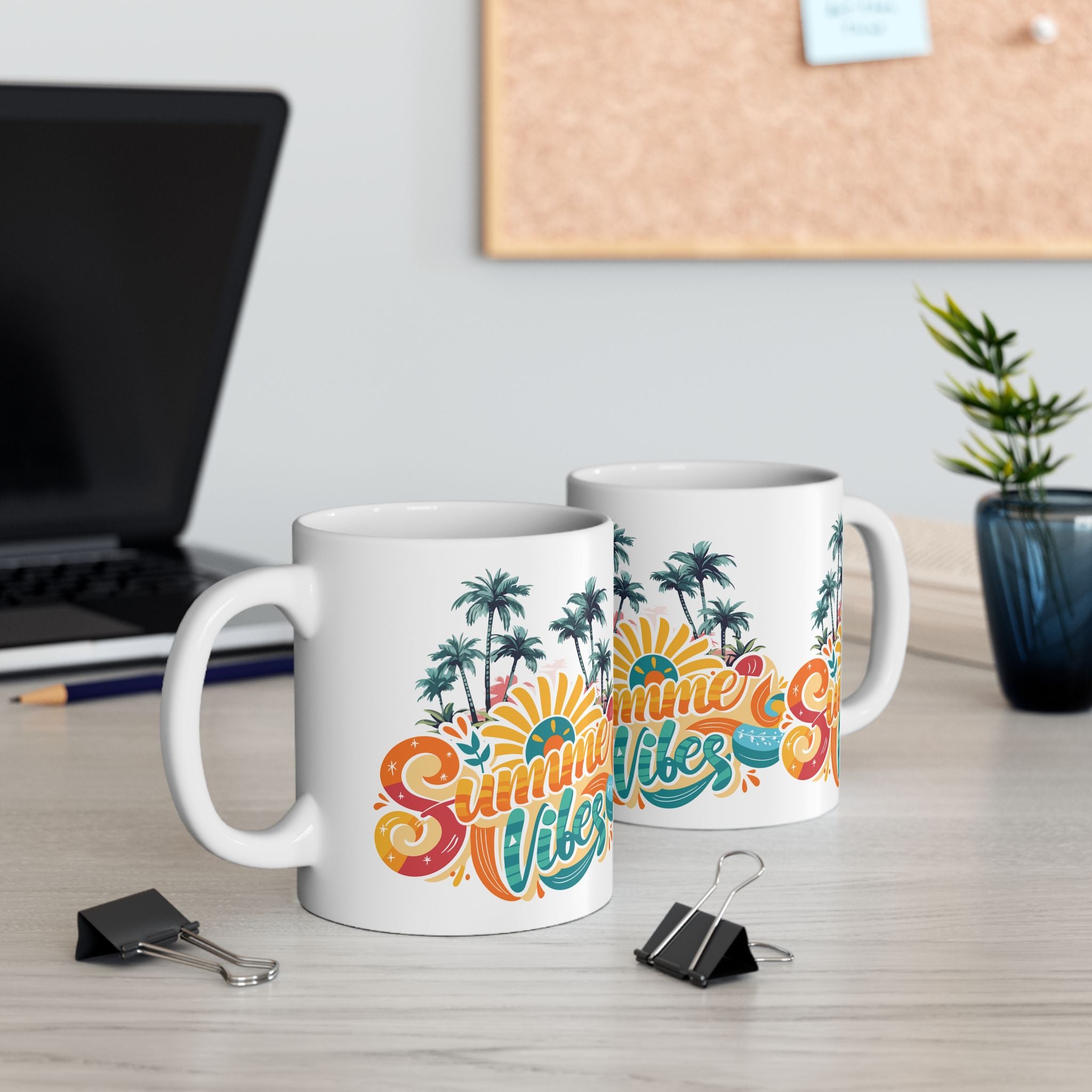 Summer Vibes Ceramic Mug | Tropical Coffee Cup