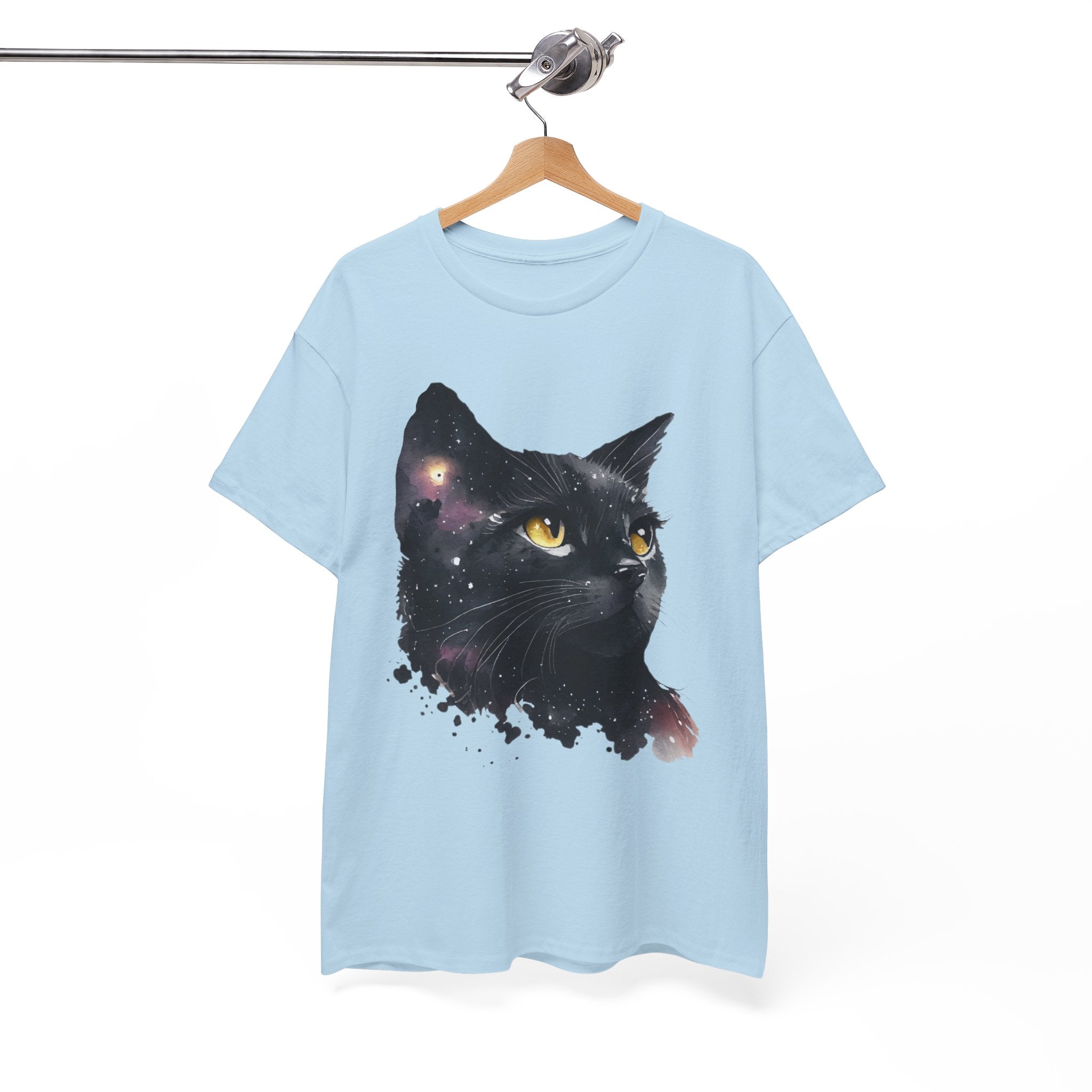Galaxy Cat Unisex Heavy Cotton Tee, Cute Cat T-Shirt
