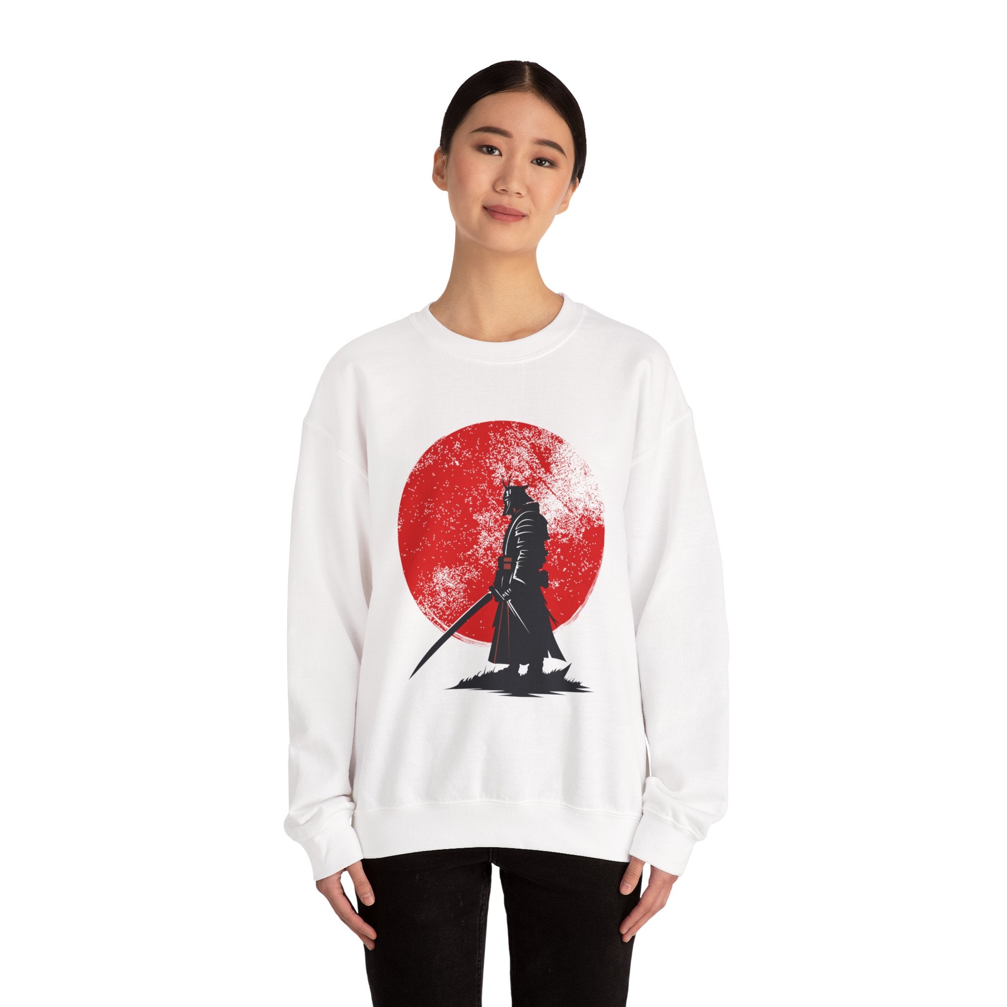 Samurai Style Crewneck Sweatshirt, Cozy Oversized Sweatshirt