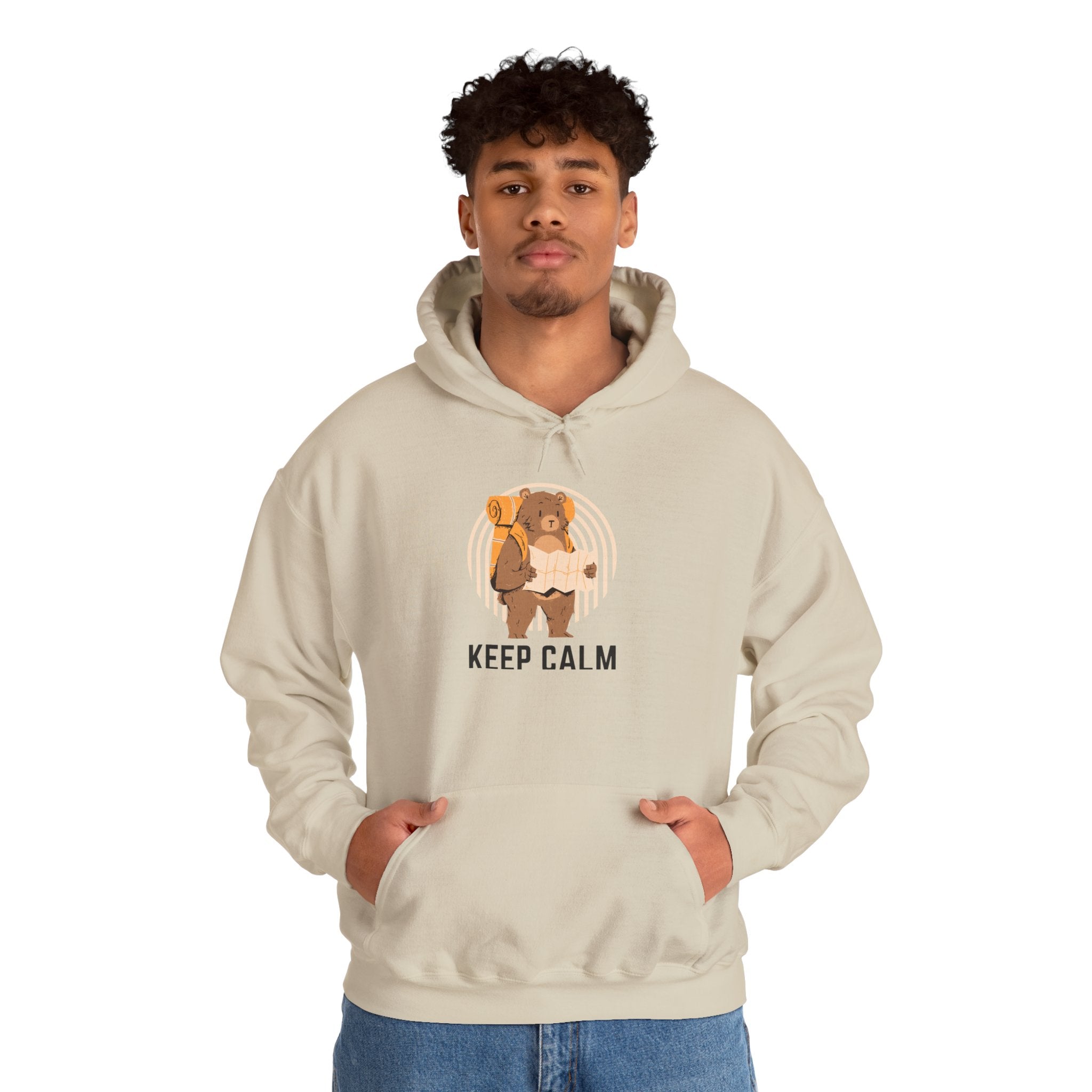 Keep Calm Bear Hoodie - Cozy Sweatshirt for Animal Lovers