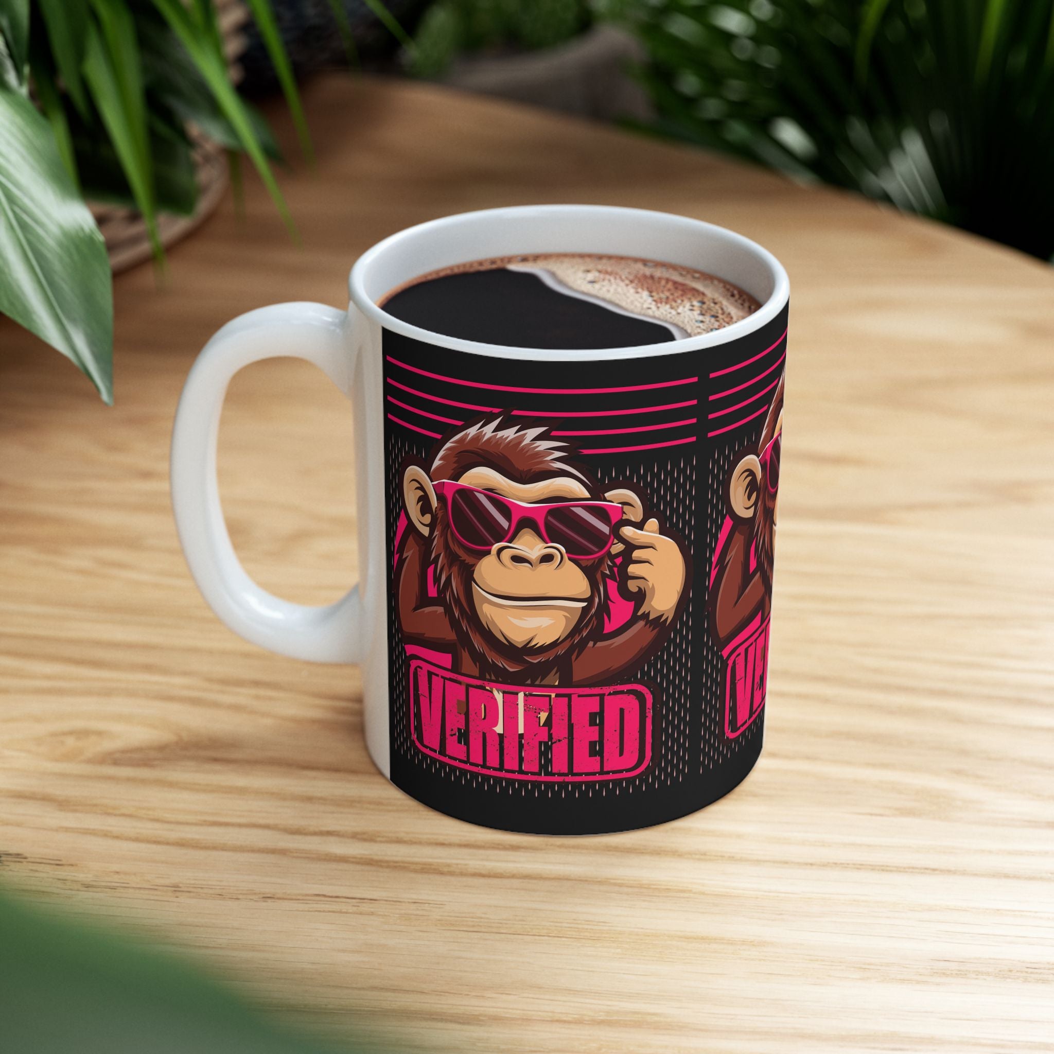 Verified Monkey Ceramic Mug - Fun Gift for Animal Lovers