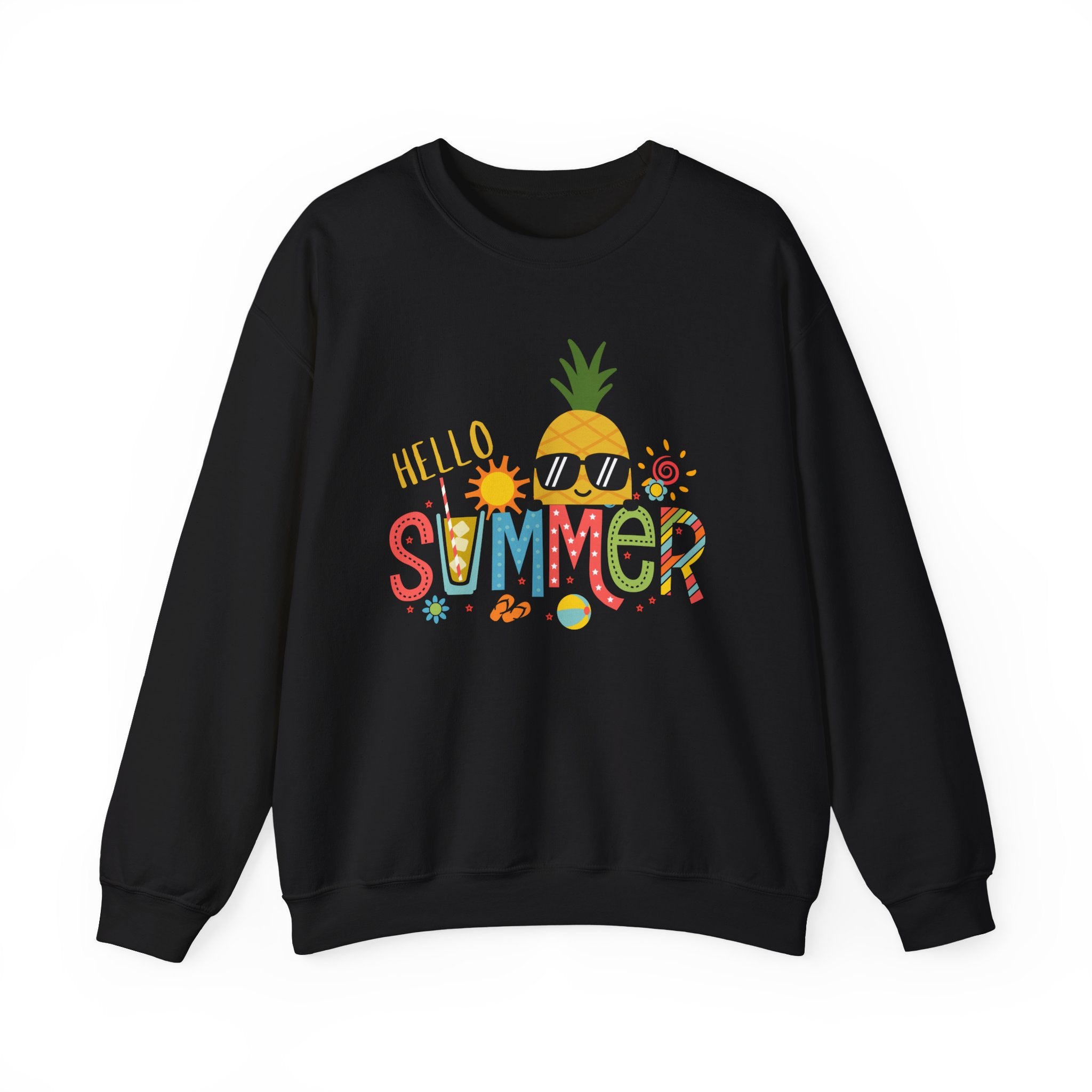Hello Summer Pineapple Sweatshirt, Unisex Summer Crewneck