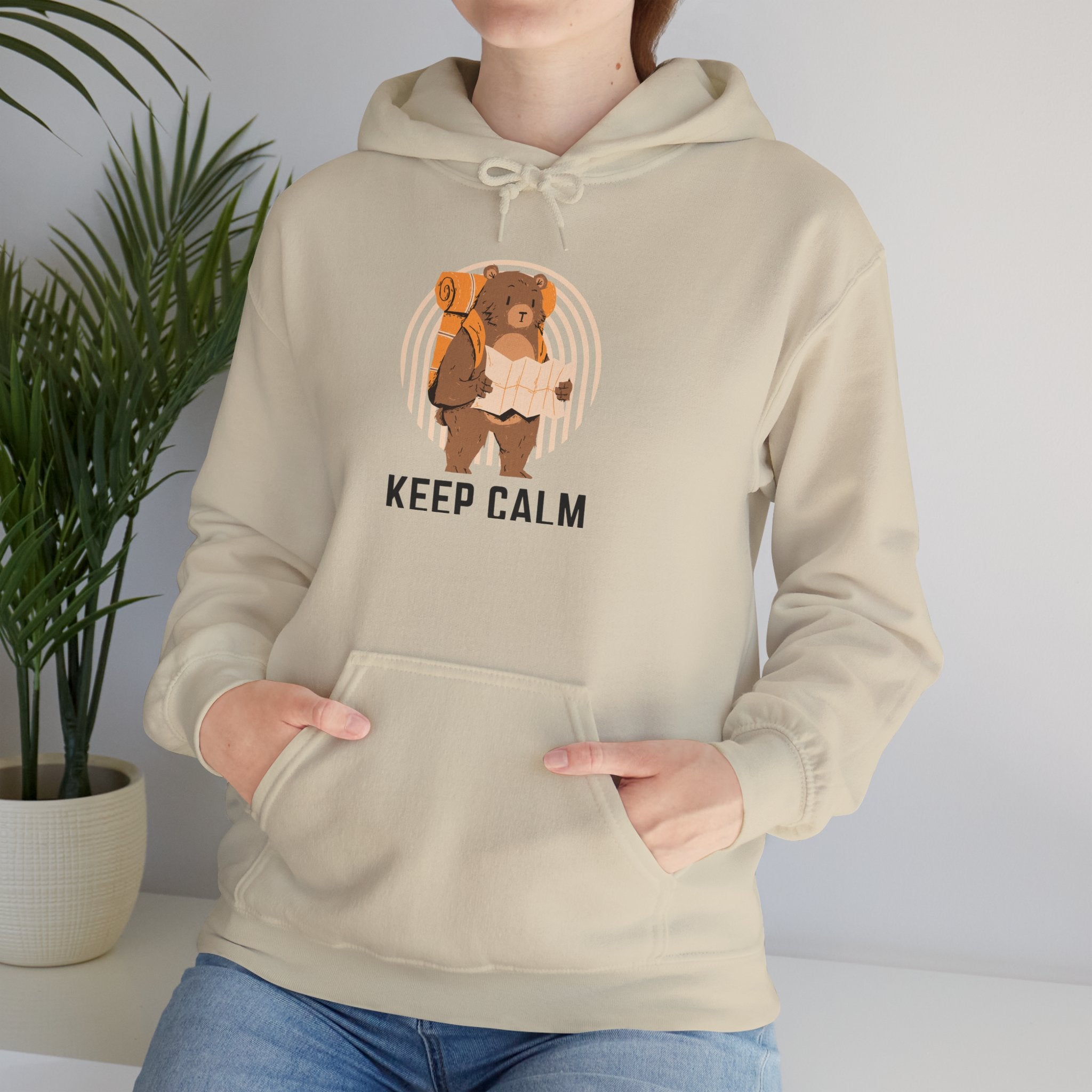 Keep Calm Bear Hoodie - Cozy Sweatshirt for Animal Lovers
