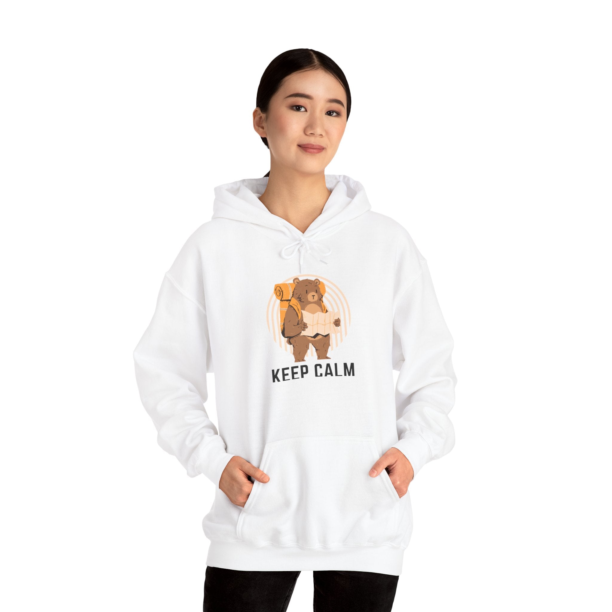 Keep Calm Bear Hoodie - Cozy Sweatshirt for Animal Lovers