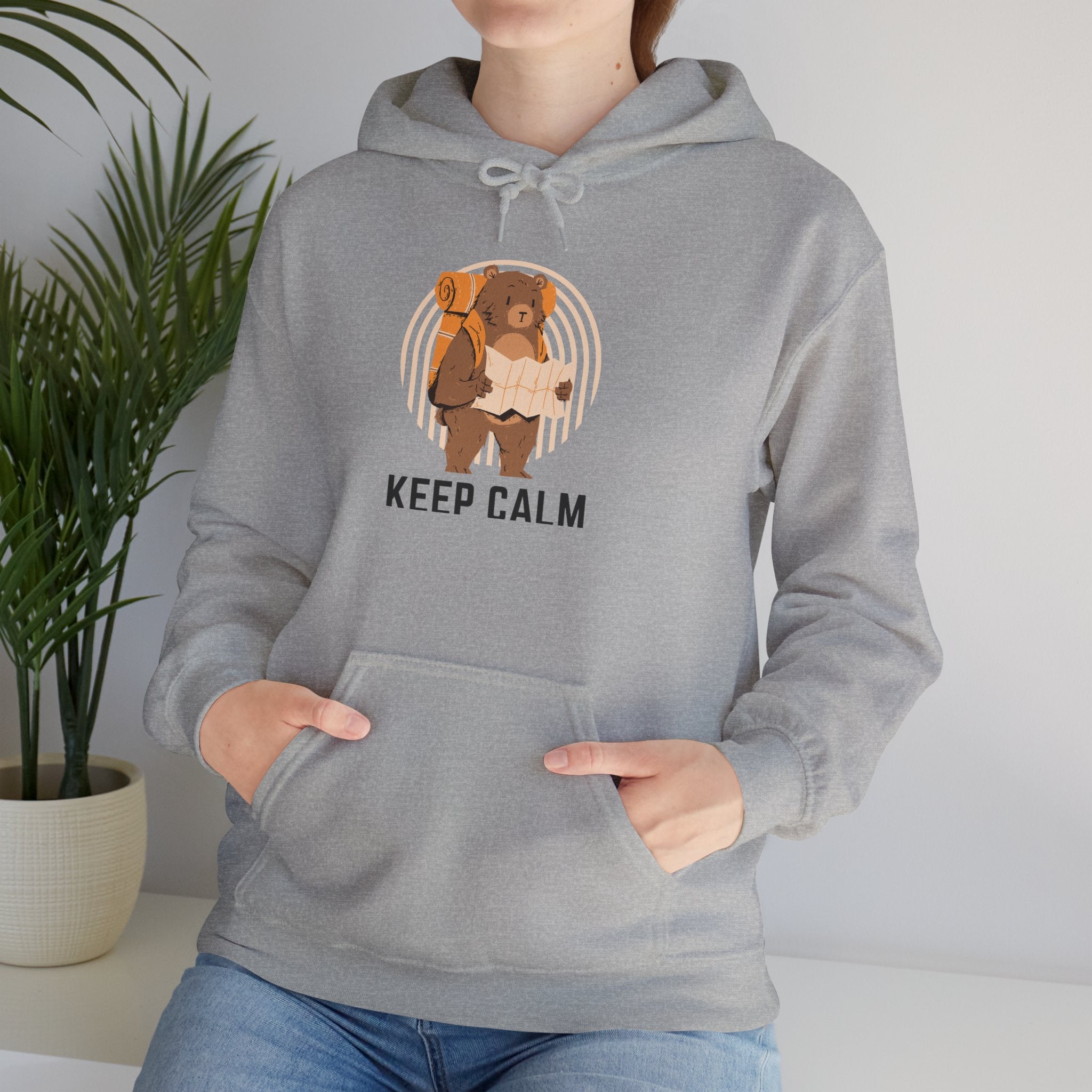 Keep Calm Bear Hoodie - Cozy Sweatshirt for Animal Lovers