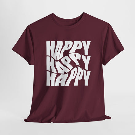 Happy Vibe Heavy Cotton Tee | Unisex Casual