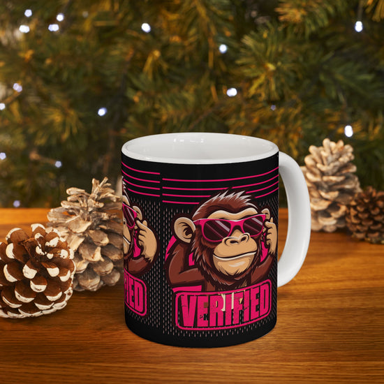 Verified Monkey Ceramic Mug - Fun Gift for Animal Lovers