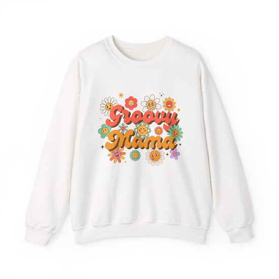 Retro Groovy Mama Sweatshirt | Cozy Gift for Moms, Flower Design