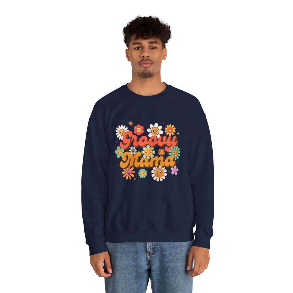 Retro Groovy Mama Sweatshirt | Cozy Gift for Moms, Flower Design