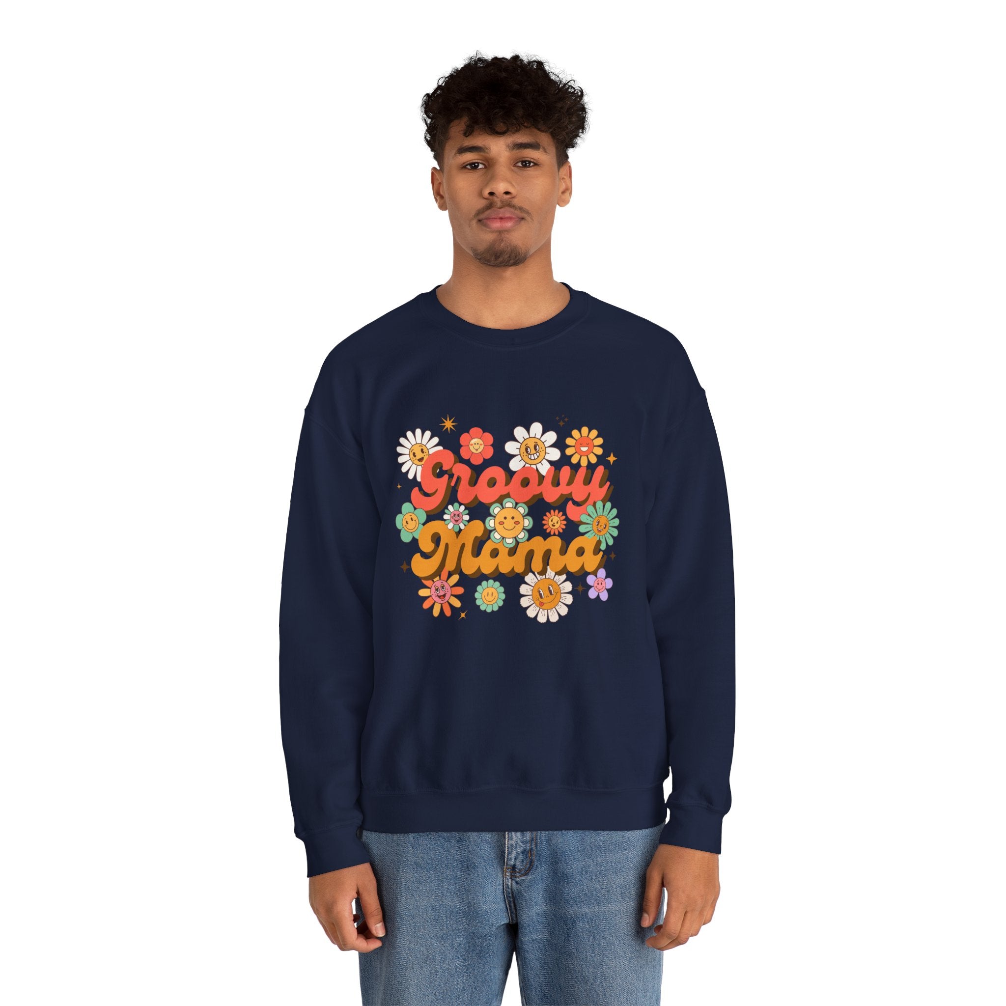 Retro Groovy Mama Sweatshirt | Cozy Gift for Moms, Flower Design