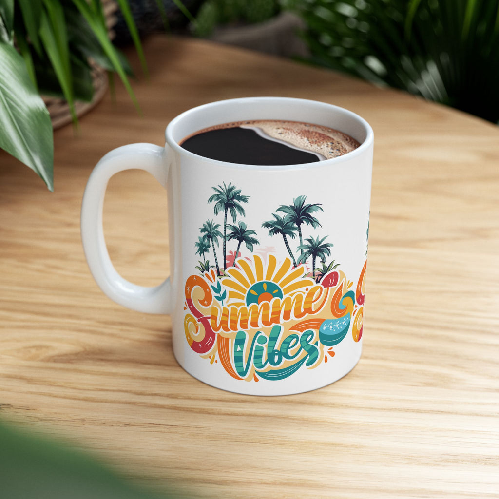 Summer Vibes Ceramic Mug | Tropical Coffee Cup