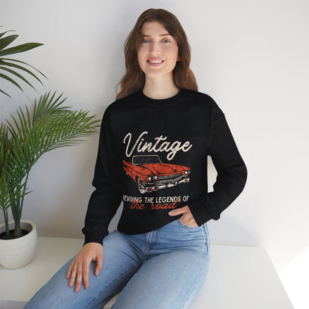 Vintage Car Crewneck Sweatshirt, Retro Apparel