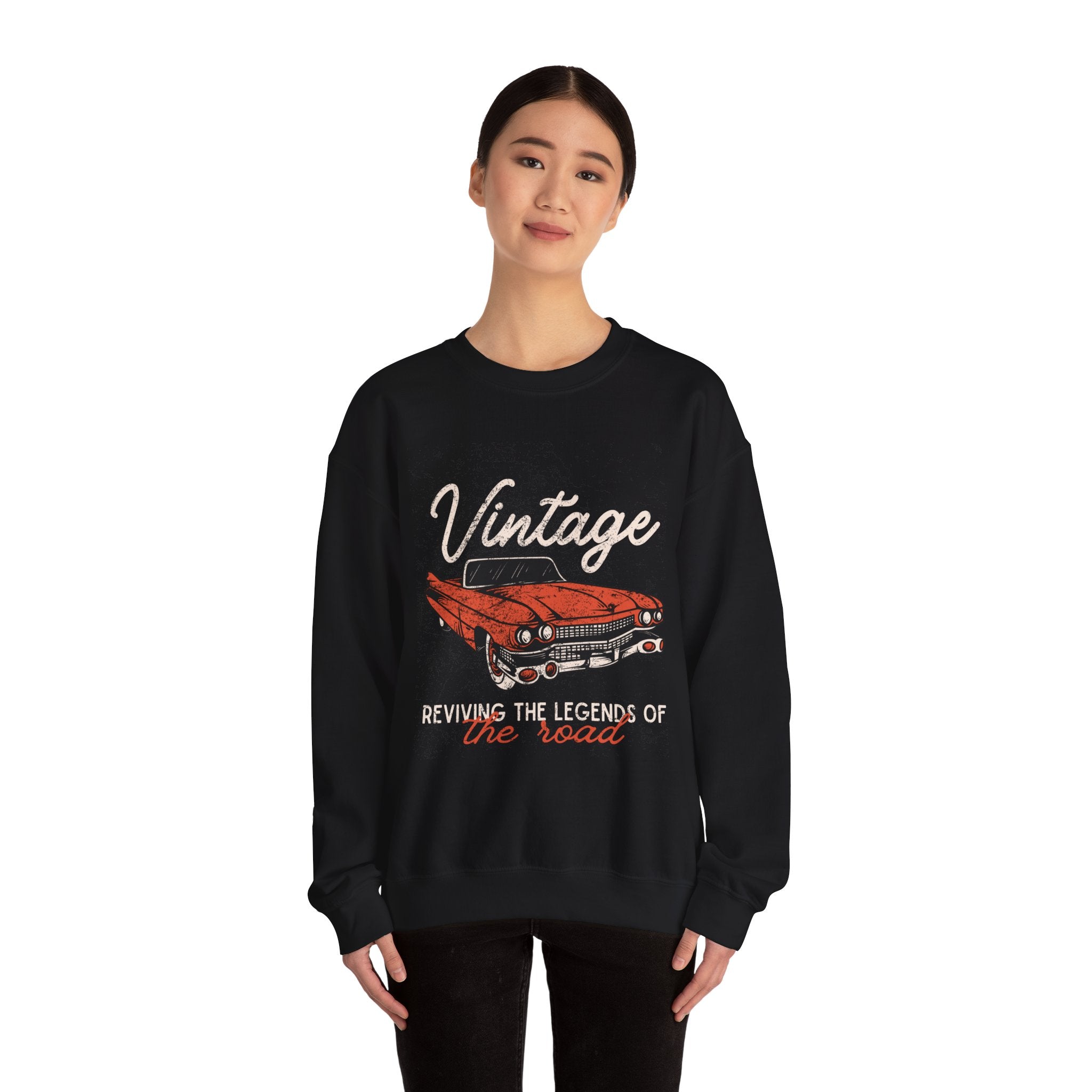 Vintage Car Crewneck Sweatshirt, Retro Apparel