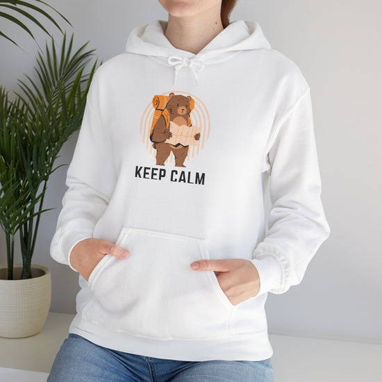 Keep Calm Bear Hoodie - Cozy Sweatshirt for Animal Lovers