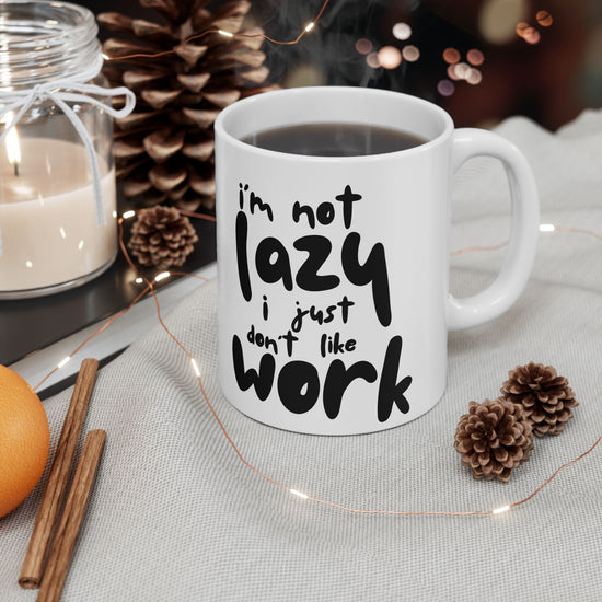 Lazy Humor Ceramic Mug, Funny Coffee Cup for Home Office