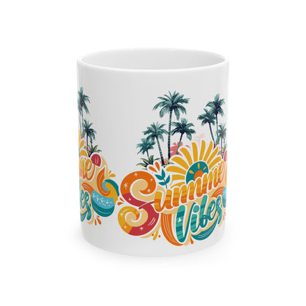 Summer Vibes Ceramic Mug | Tropical Coffee Cup