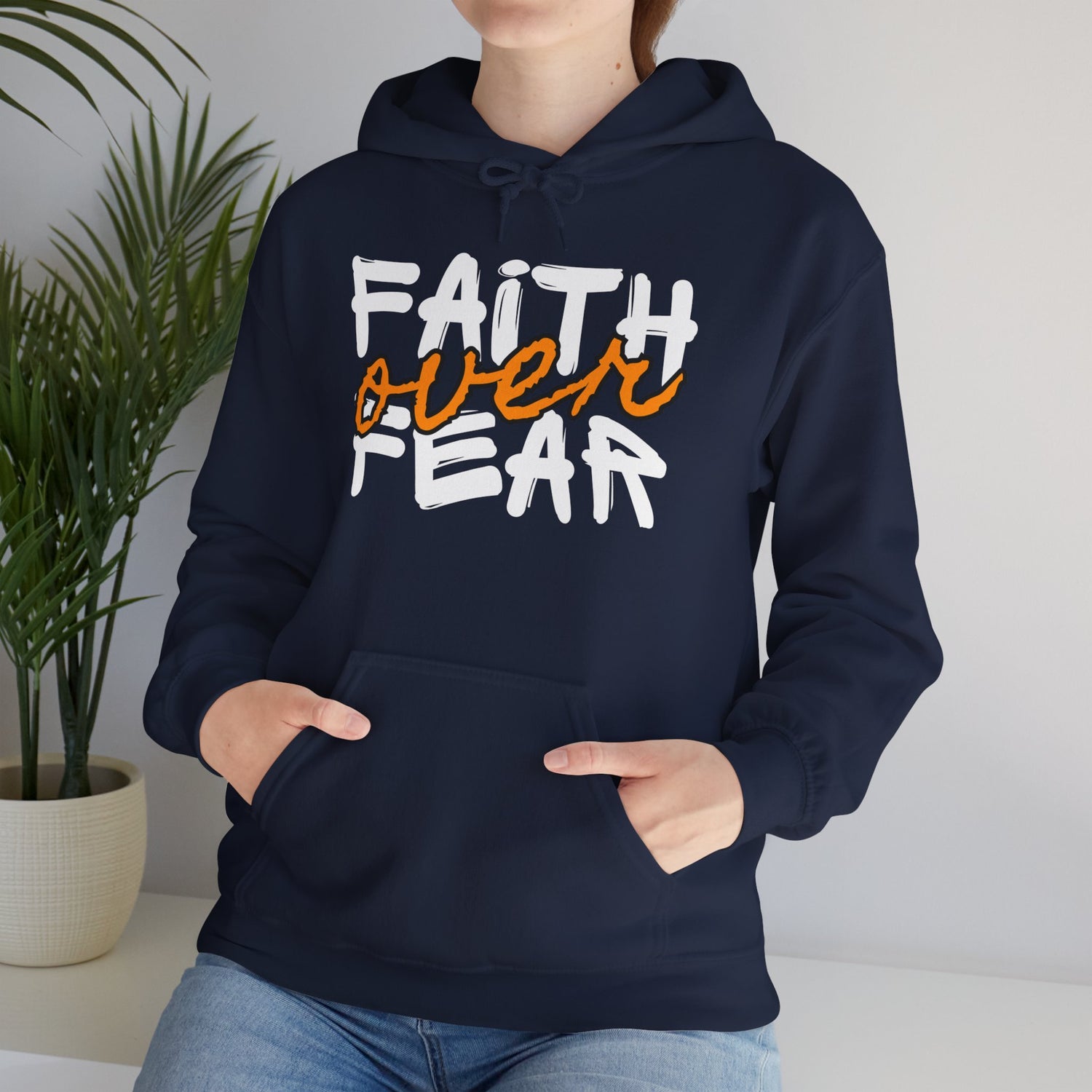 Faith Over Fear Hoodie | Unisex Heavy Blend Sweatshirt, Inspirational Gift