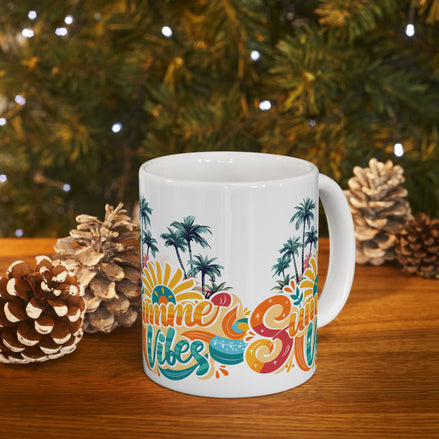 Summer Vibes Ceramic Mug | Tropical Coffee Cup