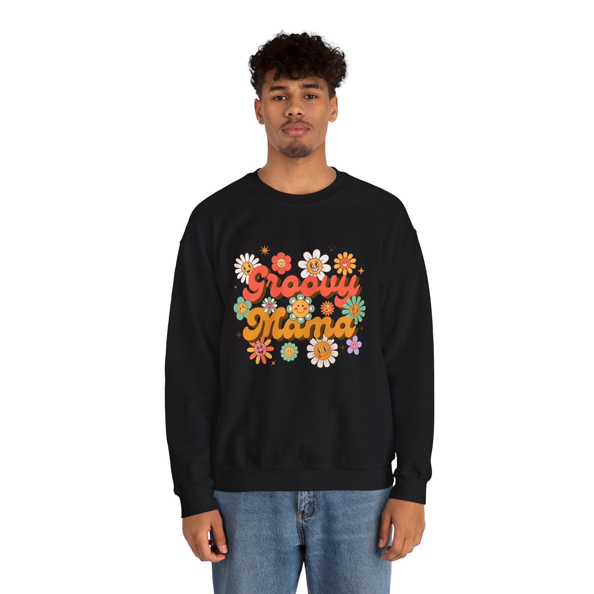 Retro Groovy Mama Sweatshirt | Cozy Gift for Moms, Flower Design