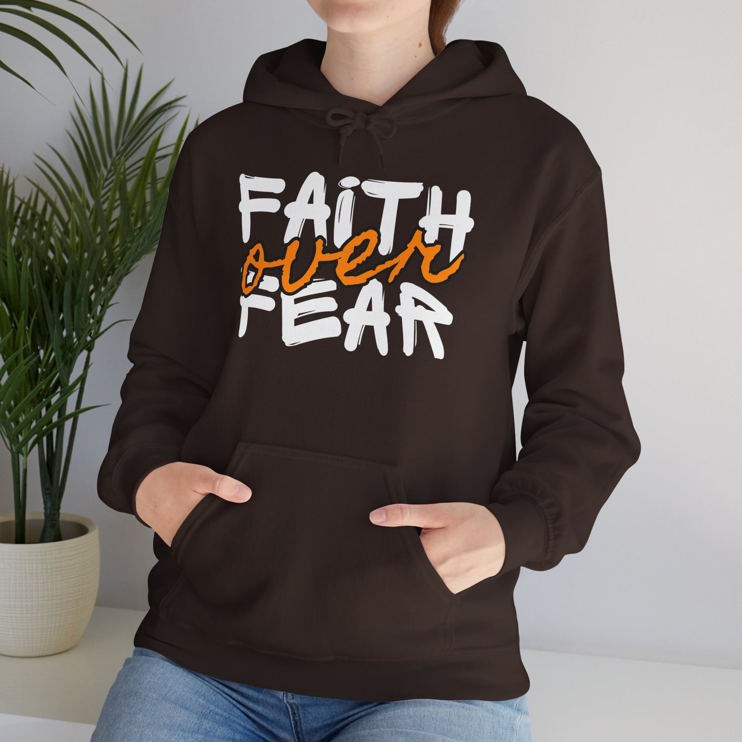 Faith Over Fear Hoodie | Unisex Heavy Blend Sweatshirt, Inspirational Gift