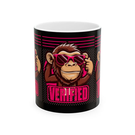 Verified Monkey Ceramic Mug - Fun Gift for Animal Lovers