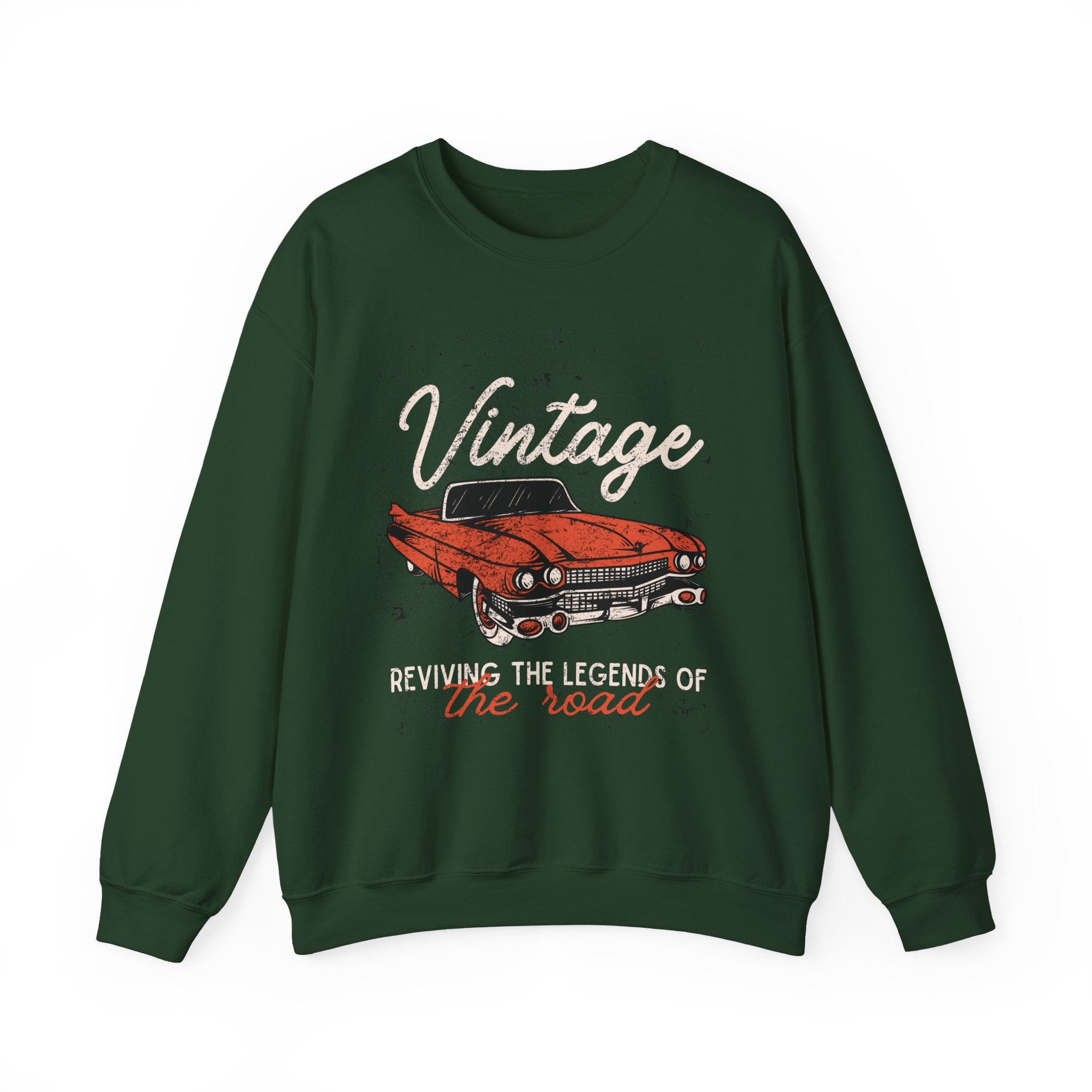 Vintage Car Crewneck Sweatshirt, Retro Apparel