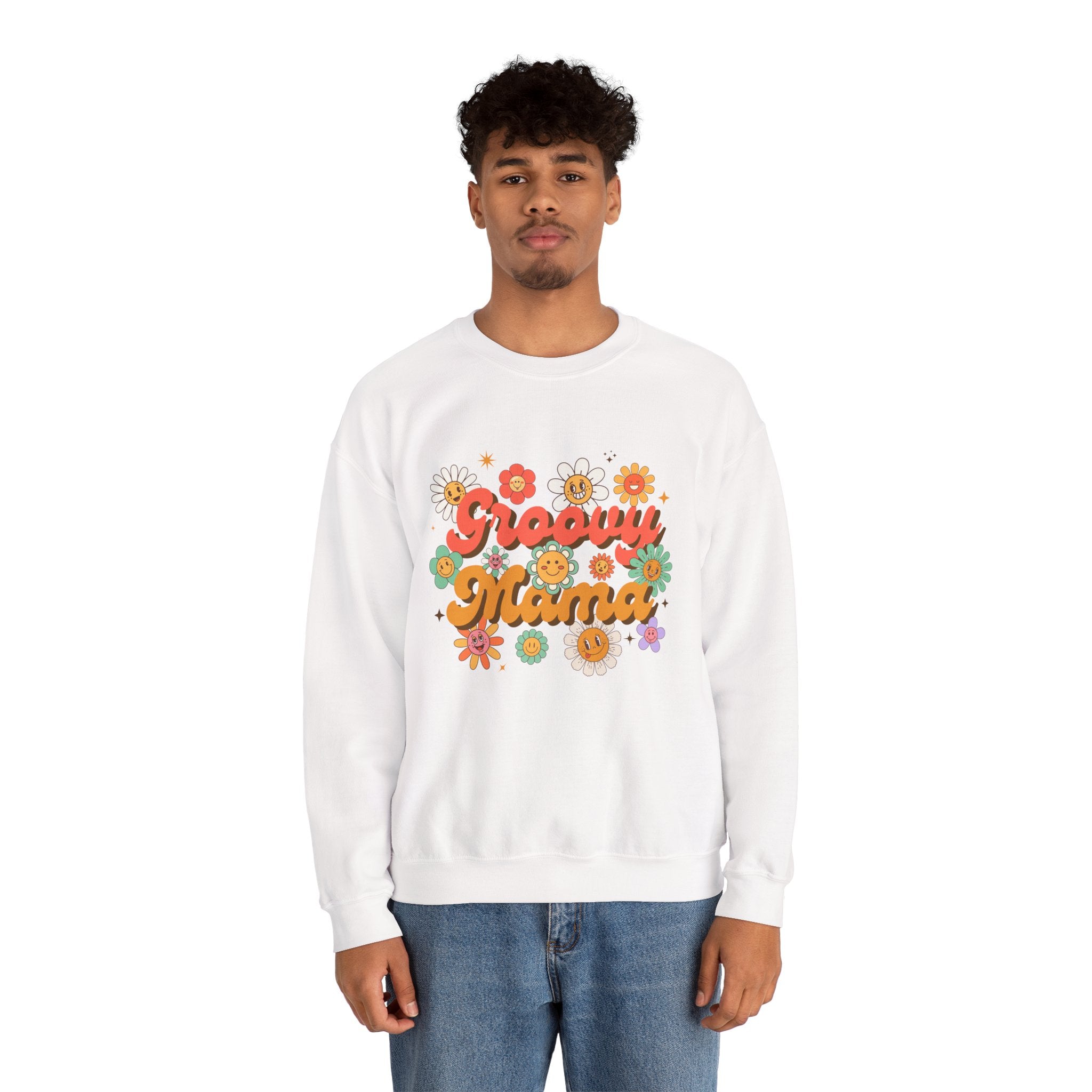 Retro Groovy Mama Sweatshirt | Cozy Gift for Moms, Flower Design