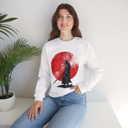 Samurai Style Crewneck Sweatshirt, Cozy Oversized Sweatshirt