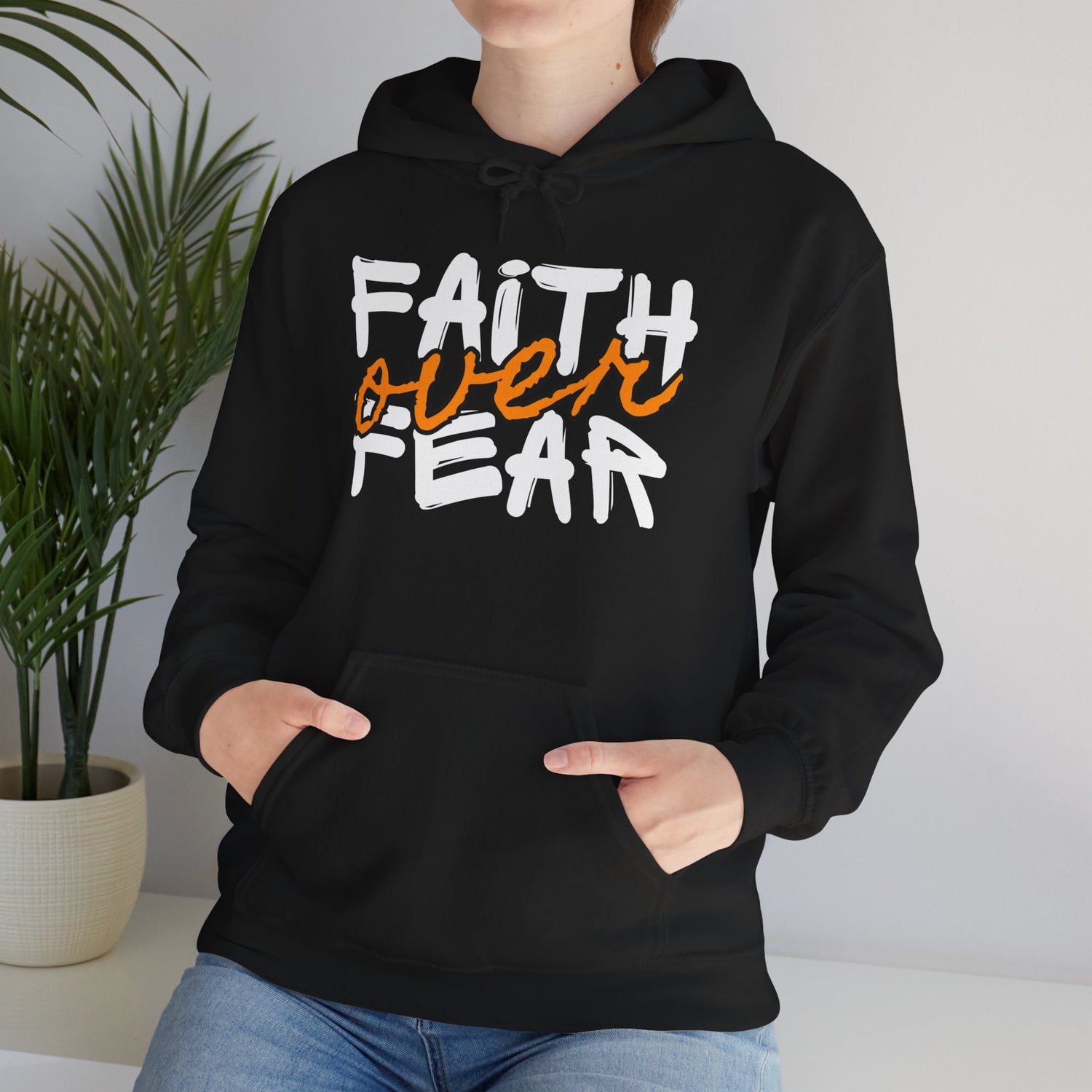 Faith Over Fear Hoodie | Unisex Heavy Blend Sweatshirt, Inspirational Gift