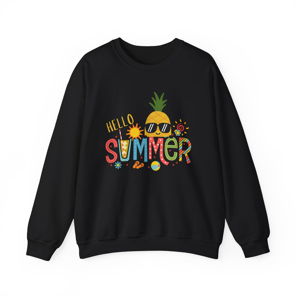 Hello Summer Pineapple Sweatshirt, Unisex Summer Crewneck